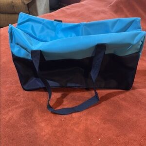 Blue and Black Large Tote Bag